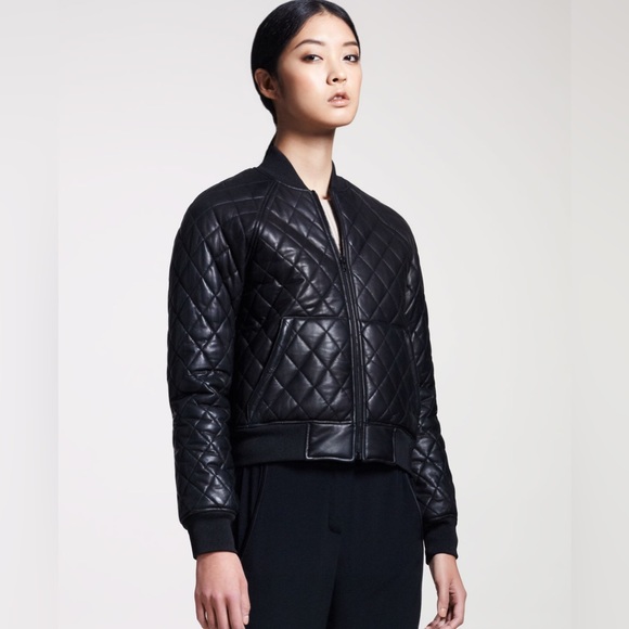 Alexander Wang Jackets & Blazers - EUC Alexander Wang Leather Quilted Bomber Jacket  - Size M - Seen on Rihanna!